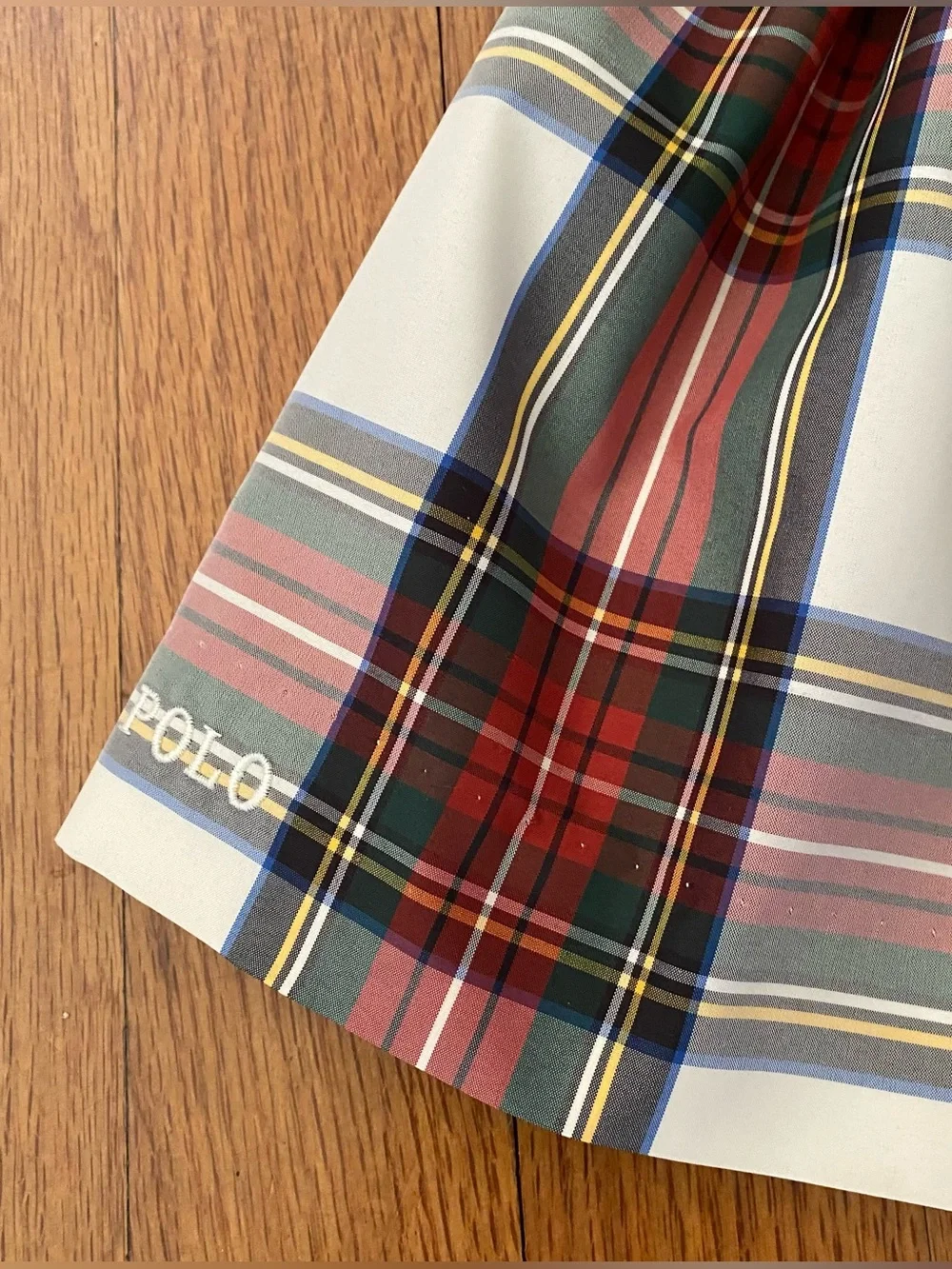 Ralph Lauren Formal Plaid Fit-and-Flare Dress with Black Bow